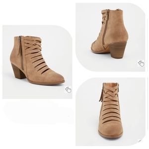 Torrid Strappy Front Stacked Heel Bootie